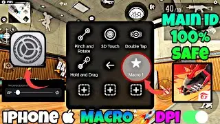 iPhone  Macro free fire 🔥 | iPhone Macro⚡️Dpi⚡️Hud settings ⚙️ | 90% headshots 🎯 | ff