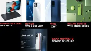 Samsung Galaxy Tab S8 Ultra with Notch, Vivo X60T, Honor X30 Series, Iqoo Android 12 Update Schedule