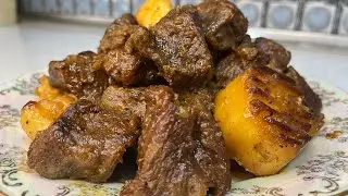 Как правильно жарить МЯСО С КАРТОШКОЙ! Томленое мясо✅Вкуснее шашлыка - Нежнейшее Мясо с картошкой!