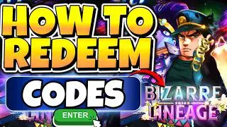 HOW TO REDEEM CODES IN BIZAREE LINEAGE ROBLOX | BIZARRE LINEAGE CODES