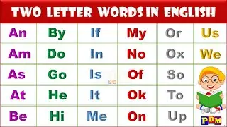 Two Letter Words in English | 25 Two Letter Words for Kids / junior kg / kindergarten