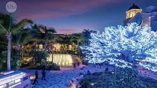 TimeLapse of CityPlace Rosemary Square West Palm Beach on a Saturday night.
