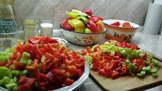 Лечо на зиму из болгарского сладкого перца, помидор, моркови и лука 
