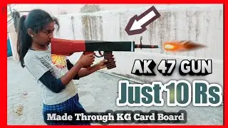 Making AK 47 Gun..... Black KG card board...  with 10 Rupees