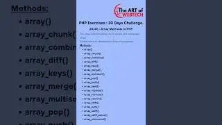 20/30 : Array methods in PHP #php #array #methods
