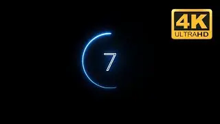 [4K] 10 Countdown Blue Glowing Animation 🕒