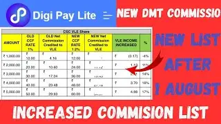 Digipay lite New Commission List after 1 August 2024 | DMT New  Commission 