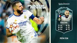 FIFA 22 POTM BENZEMA REVIEW | 91 POTM BENZEMA PLAYER REVIEW | FIFA 22 ULTIMATE TEAM