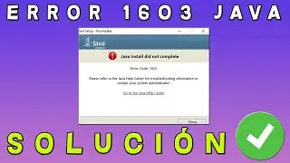 ✅ Solucionar Error 1603 Java (La actualización de Java no se ha completado) en PC con Windows 10/8/7