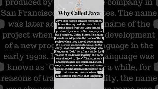 Why Called Java 