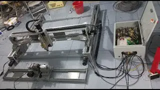Tét máy cnc 1500x1500mm phạm vi chạy 1180x1180mm Spindle 2.2kw Trục xoay A dài 1520mm