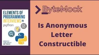 Is Anonymous Letter Constructible | Elements of Programming Interviews