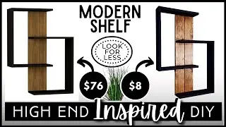 *NEW* HIGH END INSPIRED DIY | Modern Wood Shelf Wall Decor | Look For Less | Shelf Display Dupe!