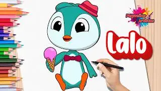 How to Draw and Color Lalo the Penguin 🐧🍦 Zoo Songs | Easy Step-by-Step Drawing