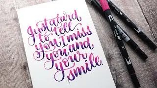 Marker Blended Lettering Card - Tombow Dual Brush Pens