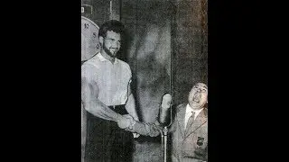 Steve Reeves at the musichiere tv show with Mario Riva 1959