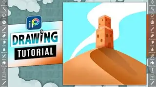 Ibis Paint X Tutorial Menggambar Ilustrasi Pemandangan Bukit Pasir | How To Draw Illustration