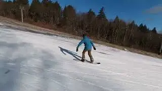 Sugarbush Vermont Snowboarding -Friend Practicing