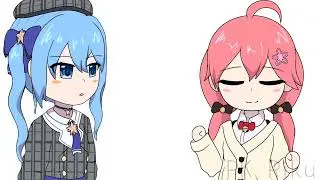ケツドr…？　※点滅注意　[ホロライブ手描き]　[星街すいせい]　[さくらみこ]　[みこめっと]　[すい虐]