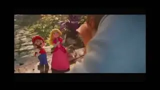 Donkey Kong roars at Mario, Princes Peach, and Toad!