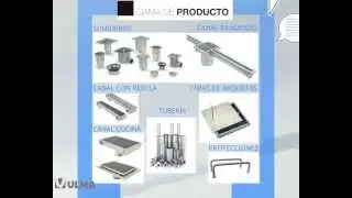 Canales de drenaje, Sumideros y Tuberías en acero inoxidable ULMA.