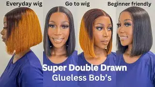 Bob Wig | Glueless Wig | Super Double Drawn Hair | Everyday Wigs For Beginners | Kim K Bob