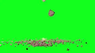 Falling rocks on green screen FHD