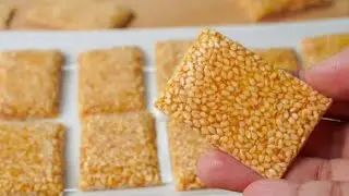 2 Ingredients Crunchy Sesame Bar | Sesame Seed Candy |