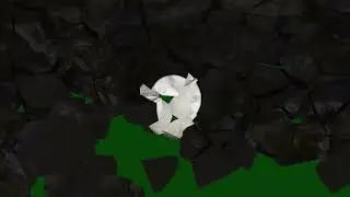 Old stone tunnel with door gate open animation green screen video footage