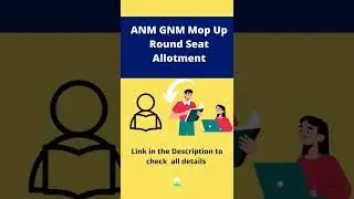 ANM GNM Mop Up Round Seat Allotment 2022 Released Out Direct Link