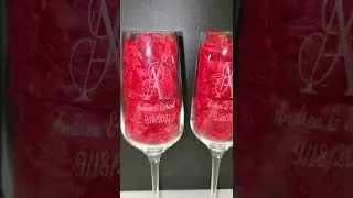 Custom Engraved Champagne Flutes for a wedding