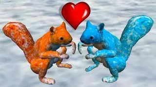 СИМУЛЯТОР БЕЛКИ #2 Неожиданно Зима! Кид построил домик для белой белочки на канале пурумчата