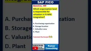SAP S/4 HANA FICO Exam Question no. 109 || SAP FICO Certification Question 