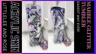 DIY How to MARBLE a GLITTER TUMBLER ACRYLIC SKIN