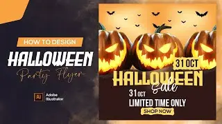 Halloween poster design | (Adobe Illustrator and photoshop)Tutorial
