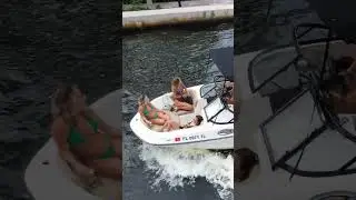 🚁💖 Ladies Adore the BoatSnaps Drone Overhead on Miami River - Spreading Good Vibes!