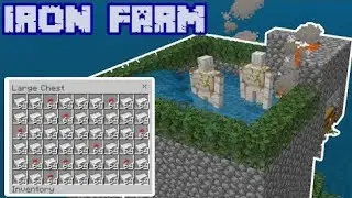 The BEST Iron Farm to build in Minecraft Bedrock 121 Tutorial MCPE | Xbox | PS4  | Nintendo