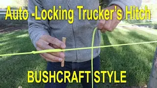 Trucker's hitch that auto-locks using a toggle