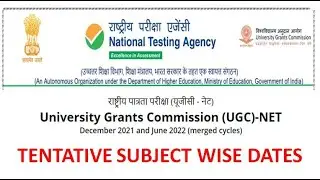 NTA Subject Wise Examination dates for UGC-NET December 2021 and June 2022 merged cycles (TENTATIVE)