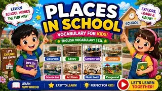 Places in School|Vocabulary For Kids|English Vocabulary|ESL