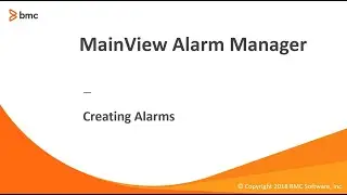 MainView Alarm Manager  - Creating Alarms