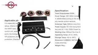 High Power Remote Control Drone Signal Scrambler RC150 Work For 433MHz 868MHz Drone Signal Block