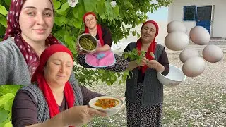 Köy evimizin inşaatında son durum❗️Şimdi tam zamanı yapraklarınızı toplayın ve bu yemeği deneyin