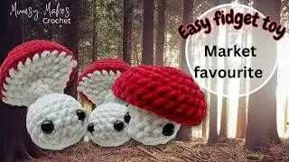 How to crochet a mushroom pop it! Quick and easy for markets