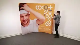Montaje photocall tubular curvo Textil
