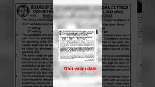 Otet exam date declared #otet #otetexam2022