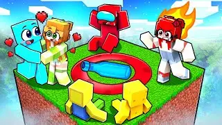 Surviving in a BOTTLE GAME BLOCK in Minecraft!