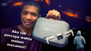 Aku terbangkan drone mini tengah malam.