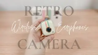 Retro Camera Wireless Earphones Unboxing aesthetic ✨ | budget wireless earbuds