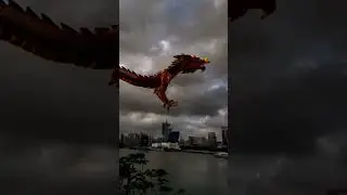 Flying Dragon In The City | Reels | Vfx edit | Green screen # shorts